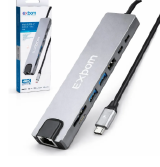 ADAPTADOR TIPO-C 8 EM 1 EXBOM UDC-PHNR1008B