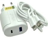 CARREGADOR TURBO TIPO-C PARA LIGHTNING LELONG LE-285CP