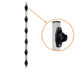 HASTE FERRO INDUSTRIAL 25X25 1,00 MTS 6 ISOL CINZA COM SUPORTE